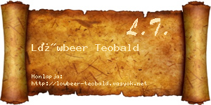 Löwbeer Teobald névjegykártya